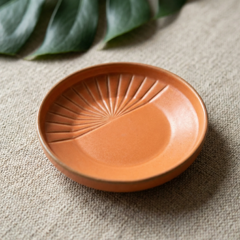 Terracotta Sunburst Dessert Plate