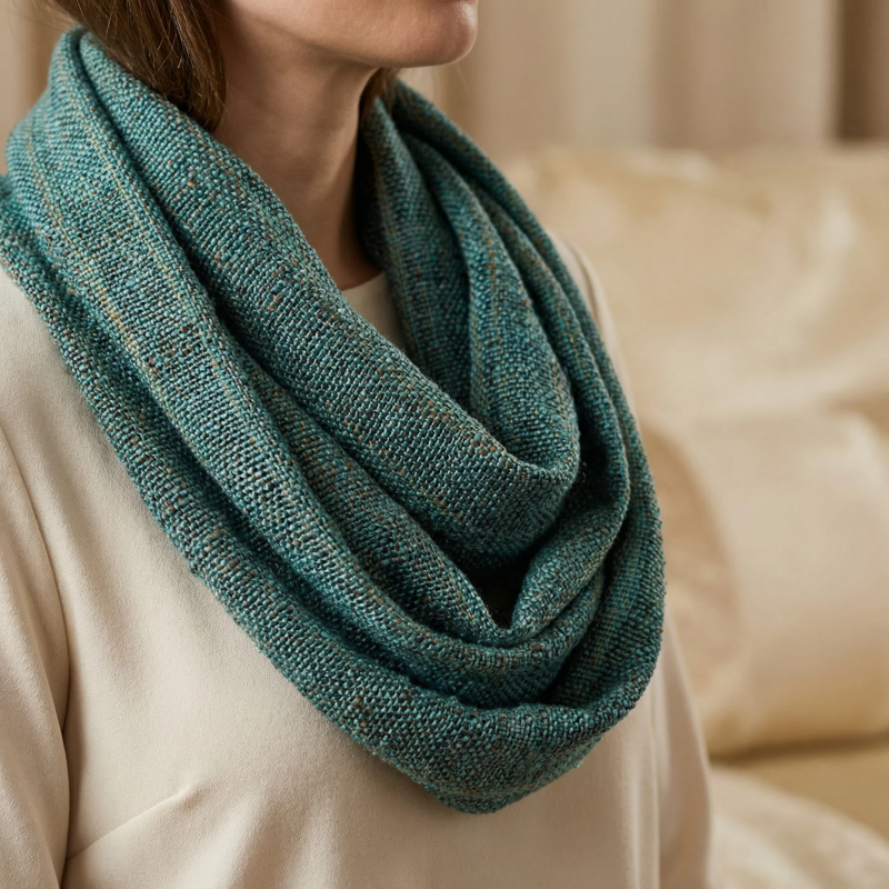 Teal Knit Infinity Scarf